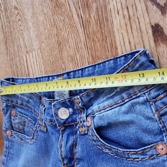 (26W) True Religion Women's Low Rise Slim Fit Jeans Western Distressed - Picture 9 of 11